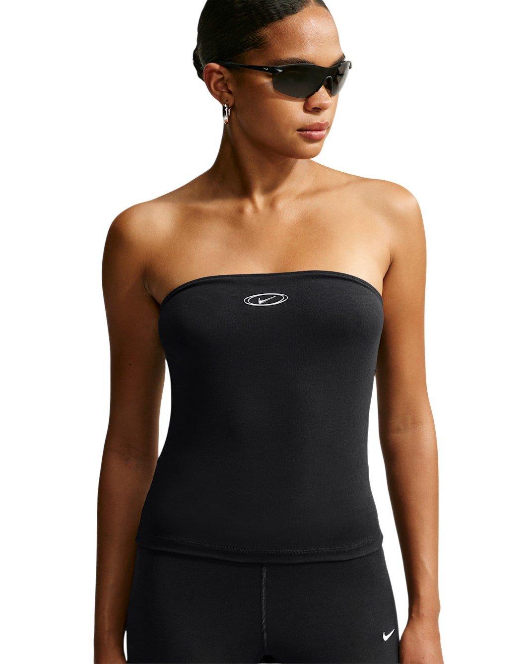 Nike Women's Sportswear Tight Tube Top - Black/Silver - BLACK/SILVER